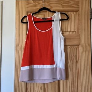 Color blocked sleeveless blouse